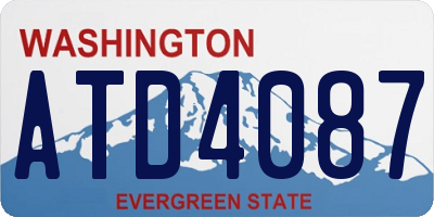 WA license plate ATD4087
