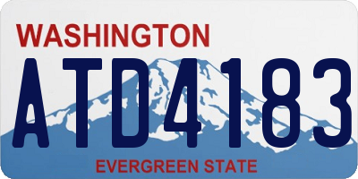 WA license plate ATD4183