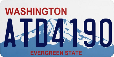 WA license plate ATD4190
