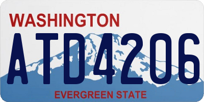 WA license plate ATD4206