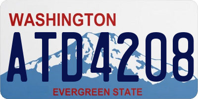 WA license plate ATD4208