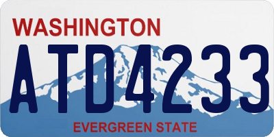 WA license plate ATD4233