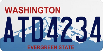WA license plate ATD4234