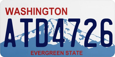 WA license plate ATD4726