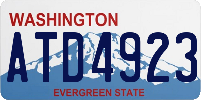 WA license plate ATD4923
