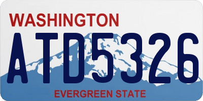 WA license plate ATD5326