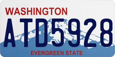 WA license plate ATD5928