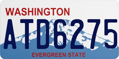WA license plate ATD6275