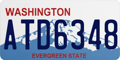 WA license plate ATD6348
