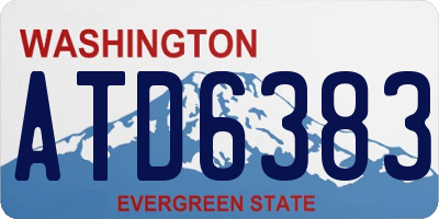 WA license plate ATD6383
