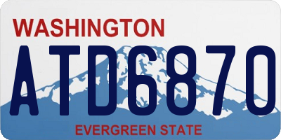 WA license plate ATD6870