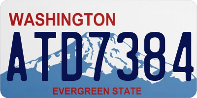 WA license plate ATD7384