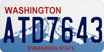 WA license plate ATD7643