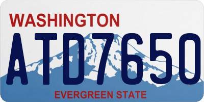 WA license plate ATD7650