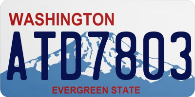 WA license plate ATD7803