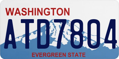 WA license plate ATD7804
