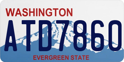 WA license plate ATD7860