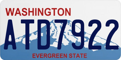 WA license plate ATD7922
