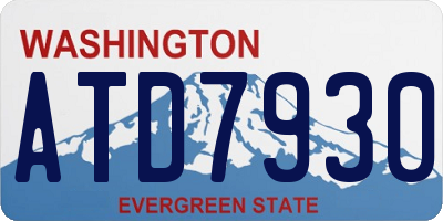 WA license plate ATD7930