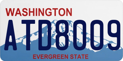 WA license plate ATD8009