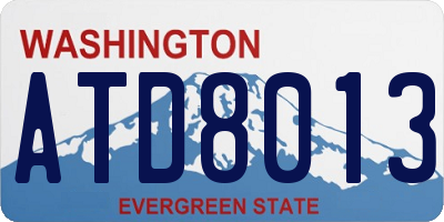 WA license plate ATD8013