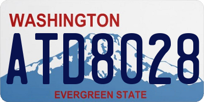 WA license plate ATD8028