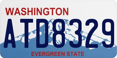 WA license plate ATD8329
