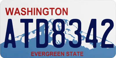 WA license plate ATD8342