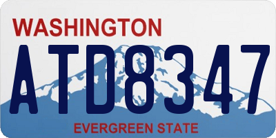 WA license plate ATD8347