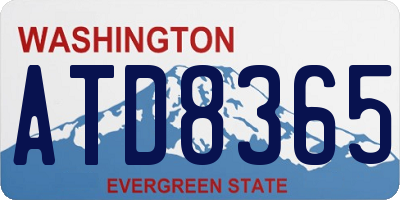 WA license plate ATD8365