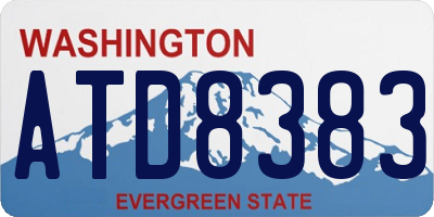 WA license plate ATD8383