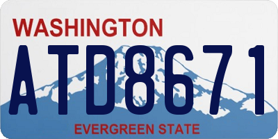 WA license plate ATD8671