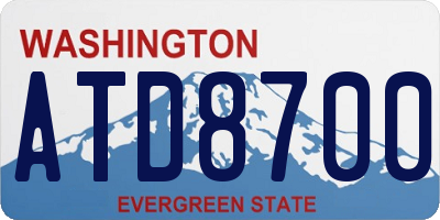 WA license plate ATD8700