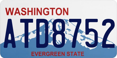 WA license plate ATD8752