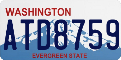 WA license plate ATD8759