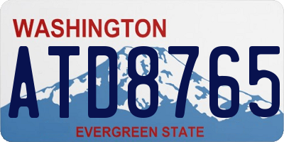 WA license plate ATD8765