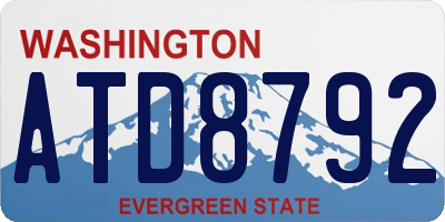 WA license plate ATD8792