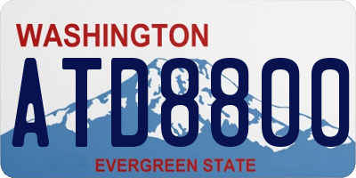 WA license plate ATD8800