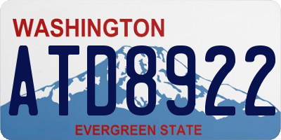 WA license plate ATD8922