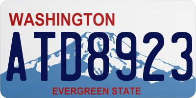 WA license plate ATD8923
