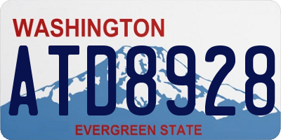 WA license plate ATD8928