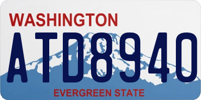 WA license plate ATD8940