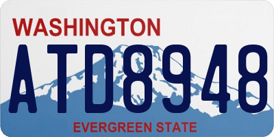 WA license plate ATD8948