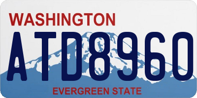 WA license plate ATD8960