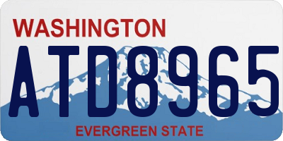 WA license plate ATD8965