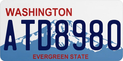 WA license plate ATD8980