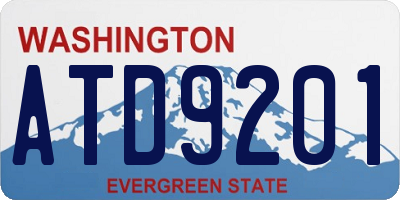 WA license plate ATD9201