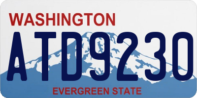 WA license plate ATD9230