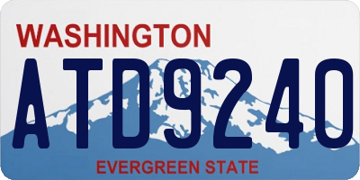 WA license plate ATD9240