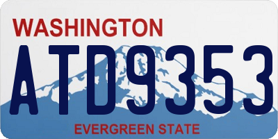 WA license plate ATD9353
